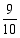 $\frac{9}{10}$