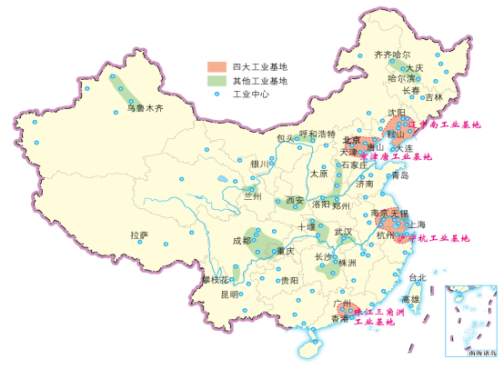 4-3-p17中国主要工业基地分布0