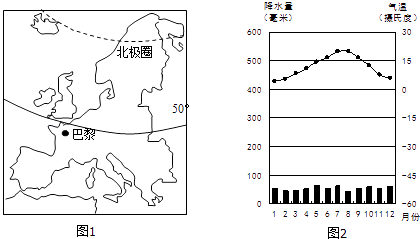 (1 巴黎气候的形成原因是 a.海陆热力性质差异 b.