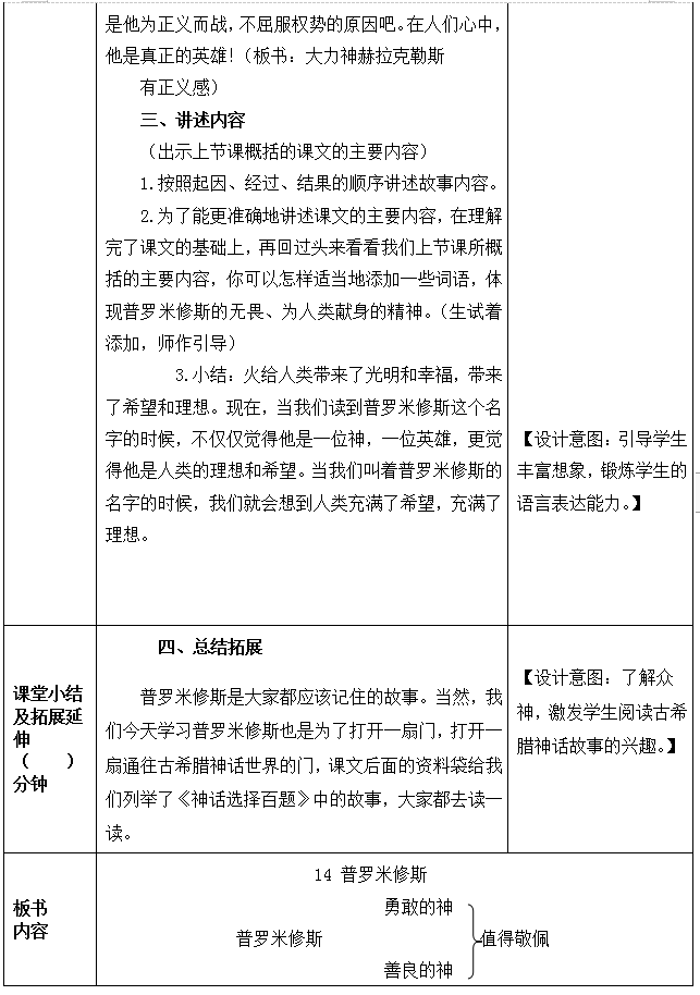 《普罗米修斯》教学设计教案一等奖-教习网